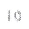 S925 Sterling Silver Circle Full Diamond Earrings Women's European And American Fashion