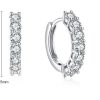 S925 Sterling Silver Circle Full Diamond Earrings Women's European And American Fashion