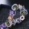 European And American Fashion Bracelet Colorful Crystals White Gold Plated Accessories