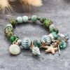 National Style Black Natural Stone Shell Beach Bracelet Jewelry