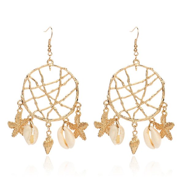Shell Circle Dreamcatcher Earrings