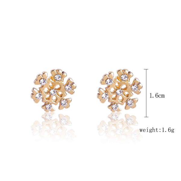 Christmas Stud Earrings Diamond Snowflake Set