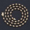European And American New 6mm Cross Star Zircon Tennis Chain Hip Hop Rhombus Men's Necklace