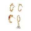 Zircon Triangle Stud Earring Set 4 Piece Set