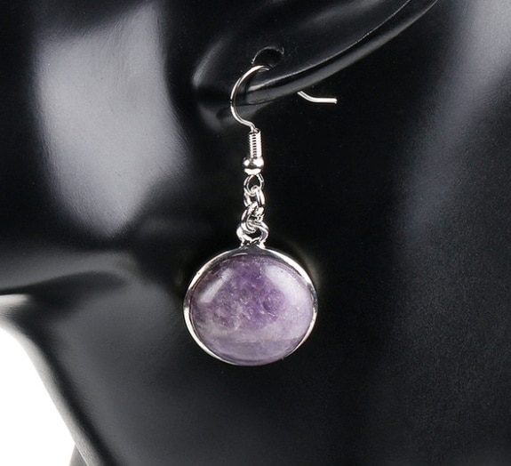 Natural stone crystal earrings