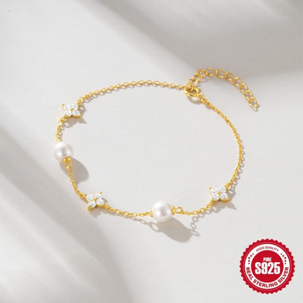 247b4890-20d4-4beb-a880-448a5aedd6bf.jpg S925 Sterling Silver Leaf Grass Pearl Fashion Temperamental Bracelet