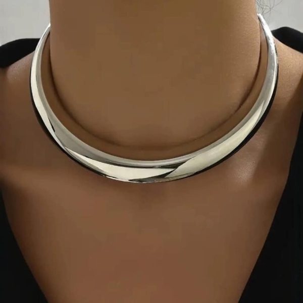 Exaggerated Personalized Geometric Wave Design Collar High-grade Versatile Necklace