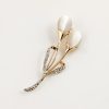 Fashion Opal Stone Tulip Brooch Pin Elegant Jewelry Flower Brooches Rhinestone