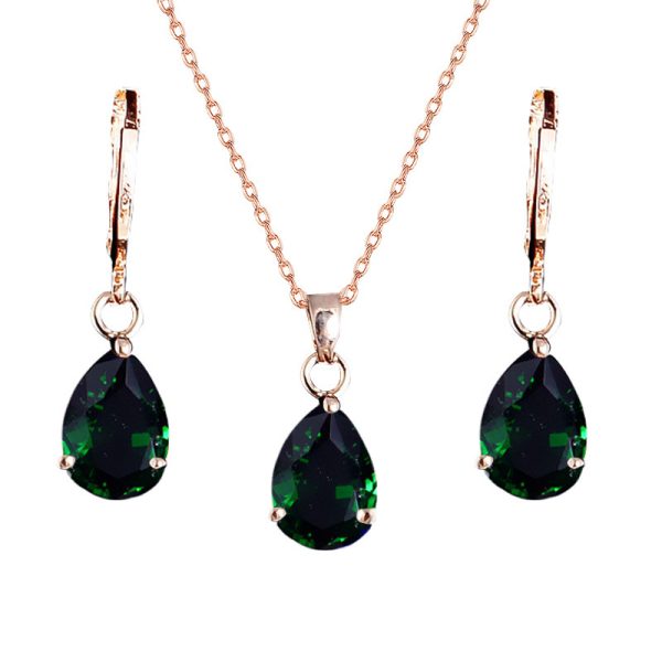 Water drop earrings necklace jewelry set