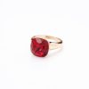European And American Classic Light Luxury Multi-color Artificial Crystal Square Ring For Women