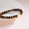 Tigereye Small Fish Pendant Handmade Beaded Bracelet