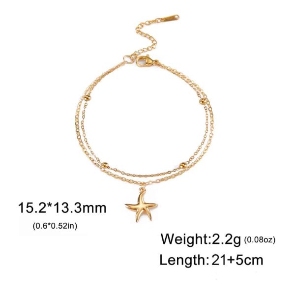 Shell Charm Star INSPIRA Sun Stainless Steel Bracelet