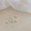 Gentle Temperament Perfect Circle Pearl Earings Set Mini Women