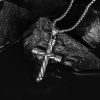 Cross Pendant Street Cool Hip Hop Style Man's Stainless Steel Necklace