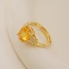 Yellow Diamond Butterfly Ring Fashion Personality All-match High Sense Ring Female