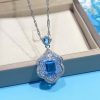 Personality Aquamarine Topaz Sky Mirror Pendant