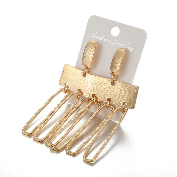 Irregular rectangular drop earrings