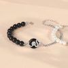 925 Sterling Silver New Chinese Obsidian Pearl Bracelet Safe Buckle Love Old Bracelet