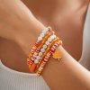Thanksgiving Maple Leaf Acrylic  Creative Handmade Polymer Clay Beaded Bracelet Suit