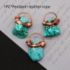Natural Stone Polished Irregular Blue Pine Stone Pendant