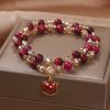 Ins Natural Rose Tigereye Crystal Bracelet