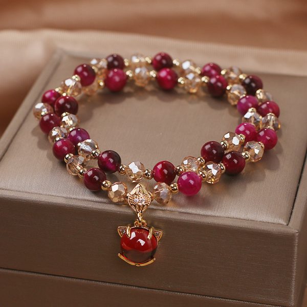 Ins Natural Rose Tigereye Crystal Bracelet