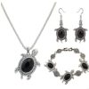 New Turquoise Turtle Animal Set Chain European And American Fashion Necklace Earring Set Jewelry Four Piece Set Jewelry