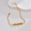 Stainless Steel 18K Gold Love Diamond Bracelet