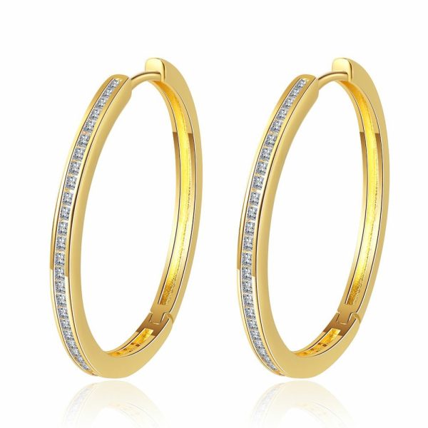 Circle Classic Minimalist Ear Clip Inlaid Zircon European And American Style