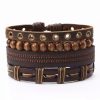 Four-piece Card Africa Map Woven Bracelet Leather