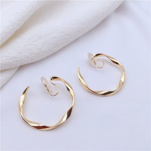 Mosquito Coil Irregular Metal Earrings Circle Ear Clip Without Hole