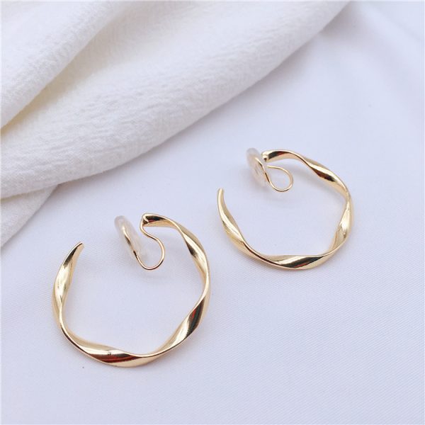 Mosquito Coil Irregular Metal Earrings Circle Ear Clip Without Hole