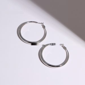 Silver Needle Big Circle Simple Bracelet Earrings High Sense