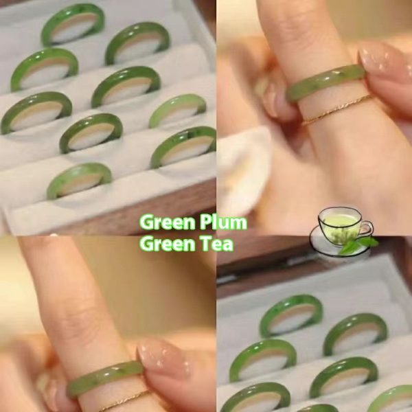 White Tea Qinghuan Colored Glaze Ring