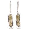 Drop-shaped alloy pendant earrings