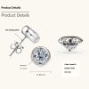 Round Moissanite Stud Earrings Bubble Couple S925 Silver