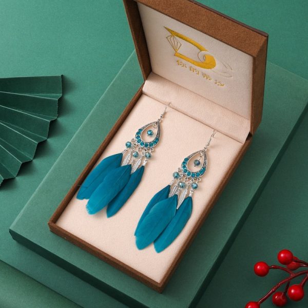 Women's Drop-shaped Feather Earrings Jewelry