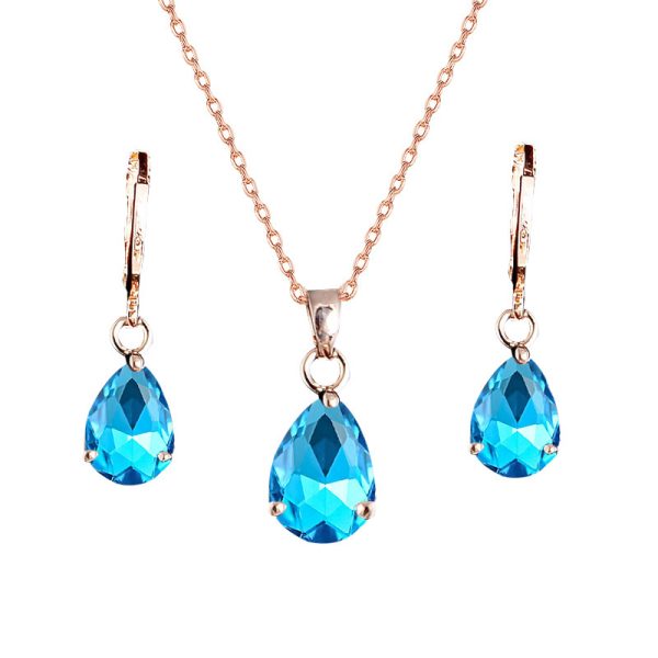 Water drop earrings necklace jewelry set