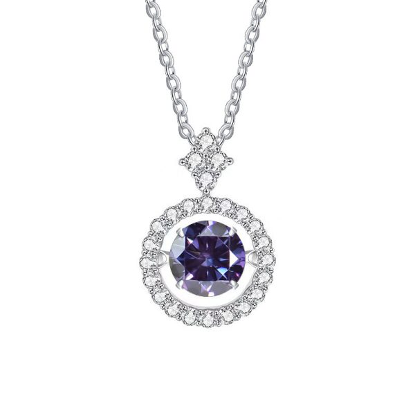 Live Hot S925 Sterling Silver Pulsatile Heart Moissanite Pendant Female Light-chasing Smart Clavicle Chain Moissanite Necklace