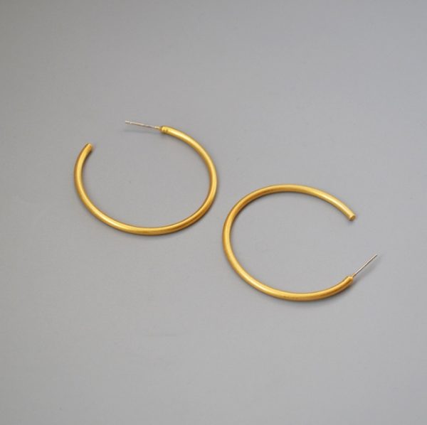 925 silver needle circle stud earrings