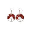 Natural Crystal Crushed Stone Tree Wishing Tree Earrings Crystal Tree Earrings Jewelry