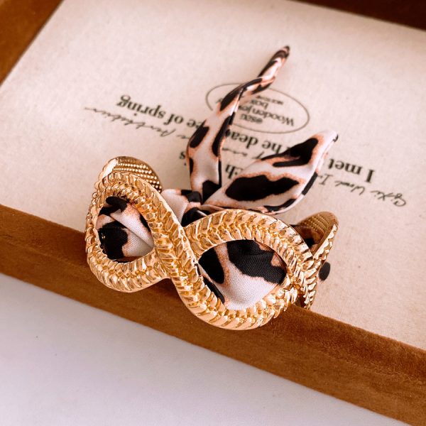 French Silk Scarf Pattern Wound Open Bracelet