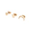 Simple Star Moon Heart Love Heart Shaped Set Stud Earrings