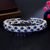 European And American Fashion Refined Zircon Bracelet Micro-inlaid Sapphire Rhinestone