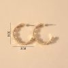 Korean Cute Daisy Statement Stud Earrings Gold Flower Circle Earrings For Women