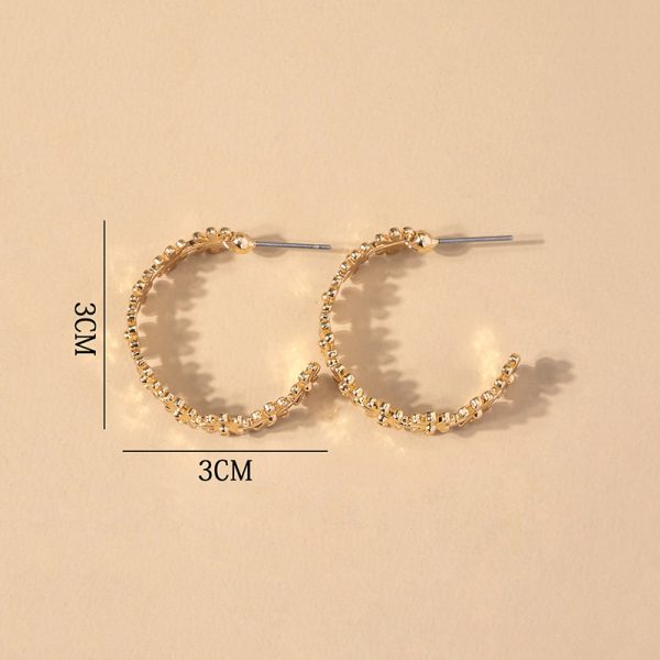Korean Cute Daisy Statement Stud Earrings Gold Flower Circle Earrings For Women