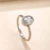 Stainless Steel Ornament Oval Zircon Simple Advanced Titanium Steel Ring
