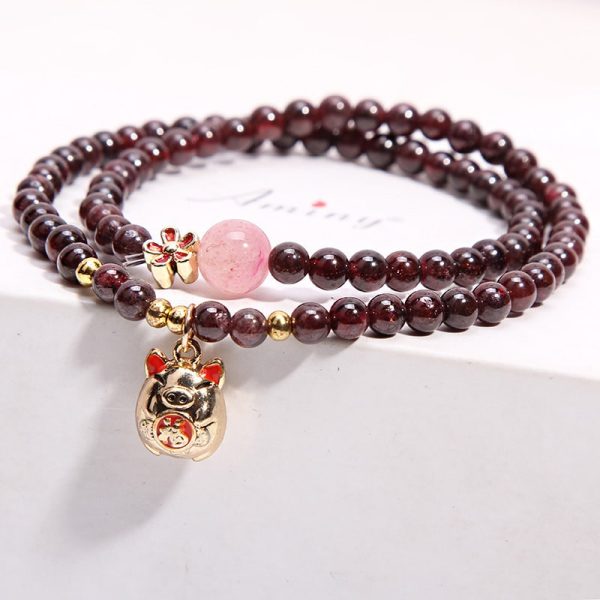 Red Rock Double Ring Money Bag Pendant Bracelet