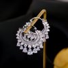 Zircon circle tassel earrings