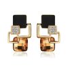 Classic crystal geometric square jewelry set
